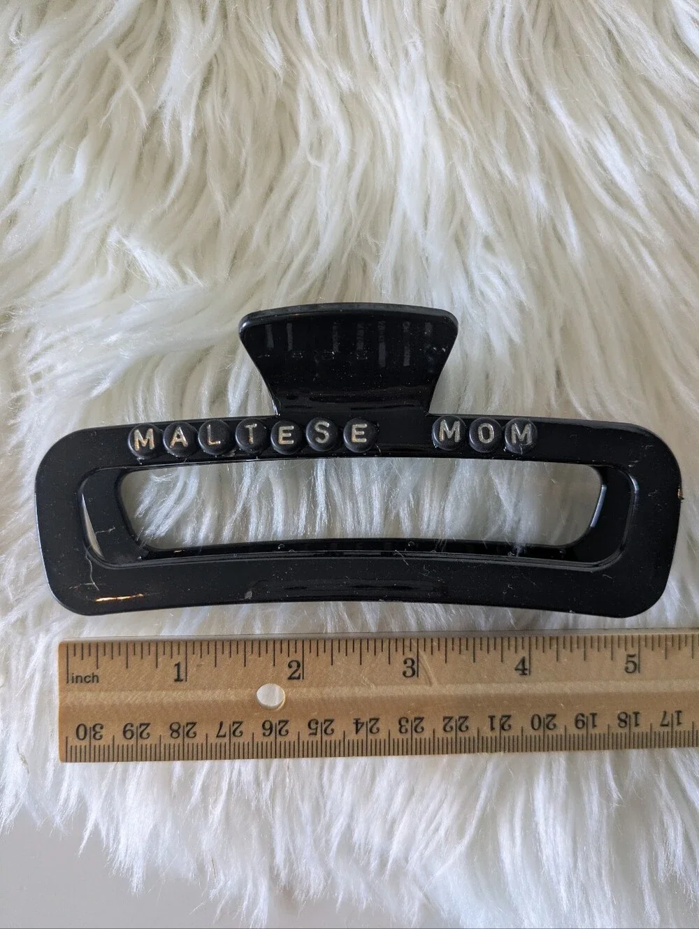 Maltese Mom Dog mom Hair Clip Claw Style | Handcrafted | NWT